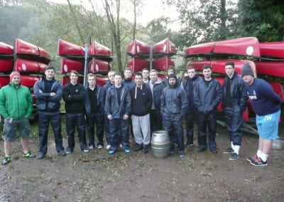 Academy members are all kitted out for a kayak race at Ross-on-Wye