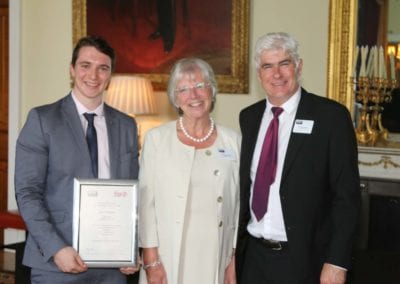 Academy Leader Paul Millington congratulates James Owen on being Highly Commended for the Alfred Manly Management award